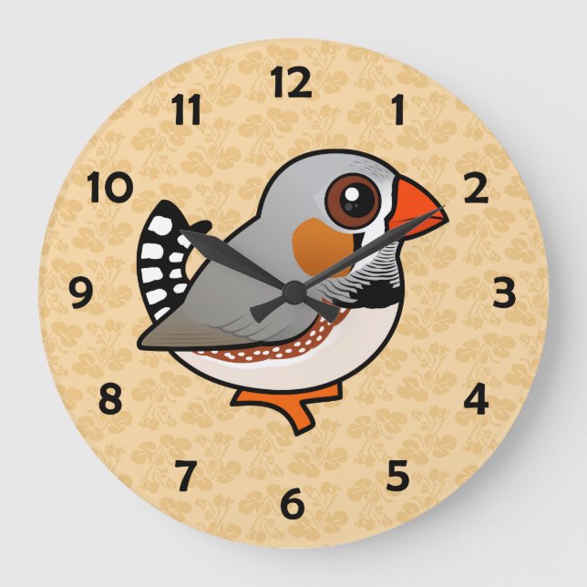 Birdorable Zebra Finch Large Clock (Front)