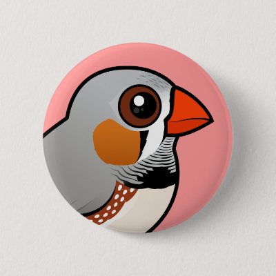 Birdorable Zebra Finch Pinback Button