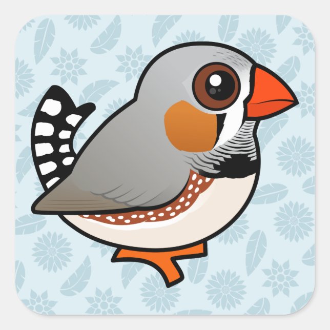 Birdorable Zebra Finch Square Sticker (Front)