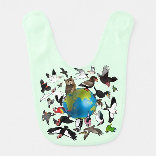 Birdorables Around the World Baby Bib