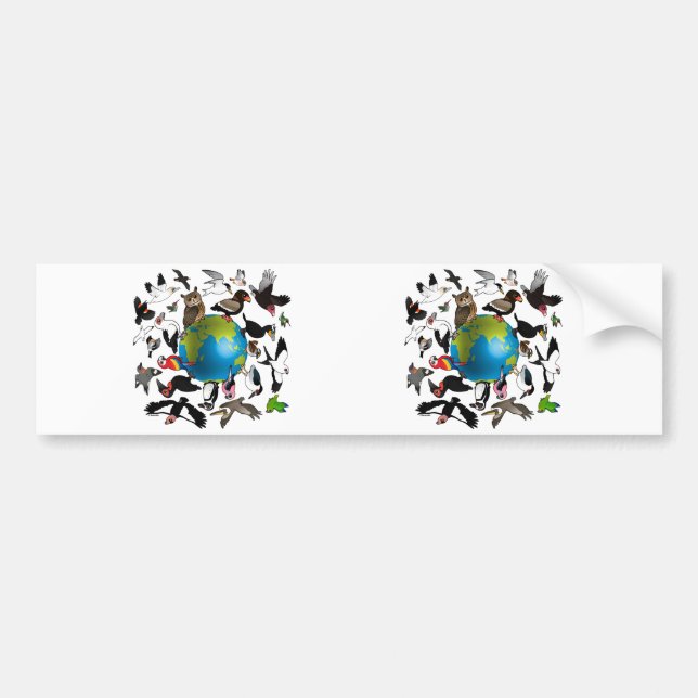 Birdorables Around the World Bumper Sticker (Front)