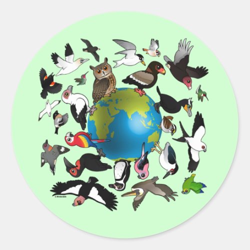 Birdorables Around the World Classic Round Sticker