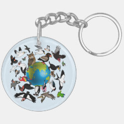 Birdorables Around The Earth Circle Keychain (double-sided)