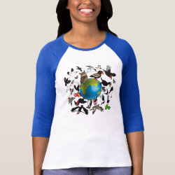 Birdorables Around The Earth Ladies Raglan Fitted T-Shirt