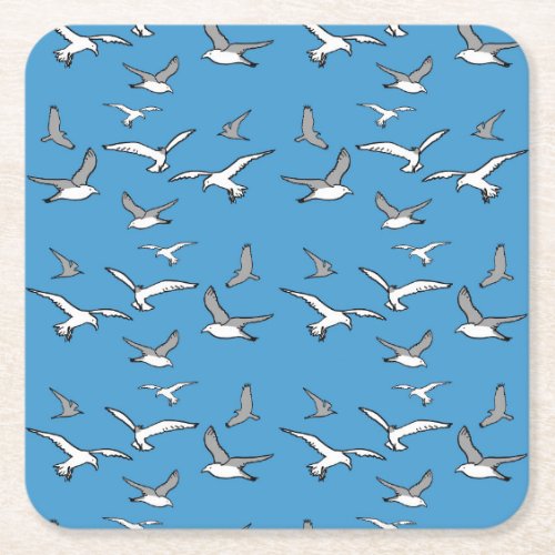 Birds _ a Flock of Seagulls Square Paper Coaster