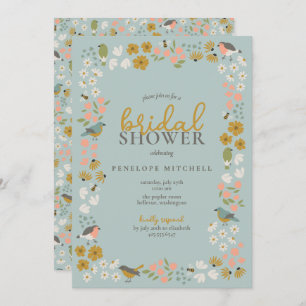 Birds and Bees Floral Bridal Shower Invitation
