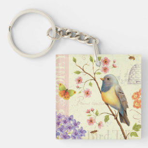 Birds and Bees Keychain
