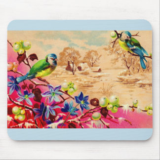 birds and berries mouse pad