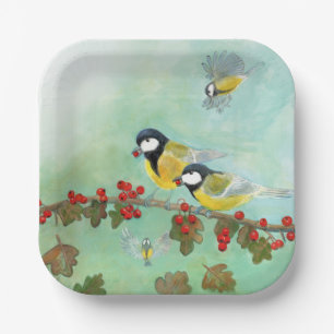 Birds and Berries Paper Plates