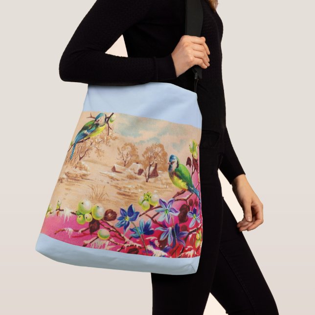 birds and berries print crossbody bag (Close Up)