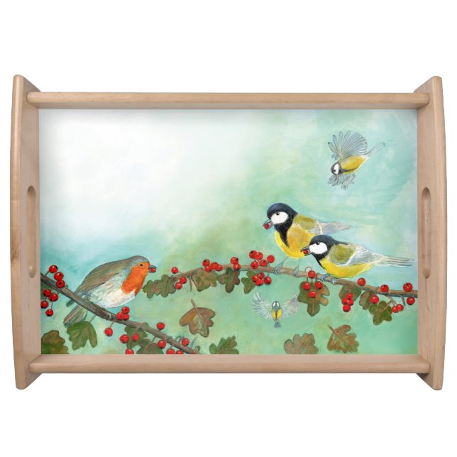 Birds and Berries  Serving Tray (Front)