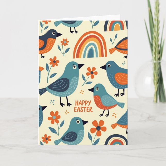 Birds And Blooms Easter Card (Front)