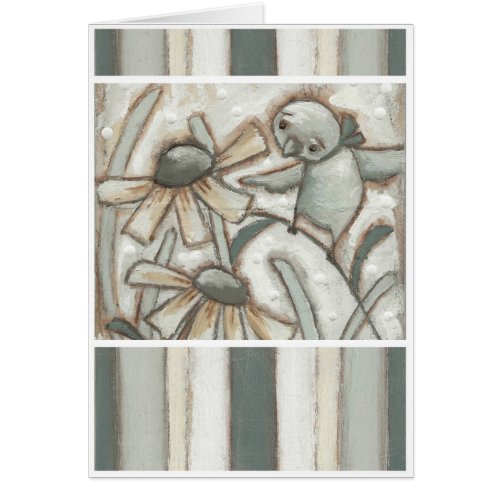 Birds and Blooms Pewter Gray _ Greeting Card