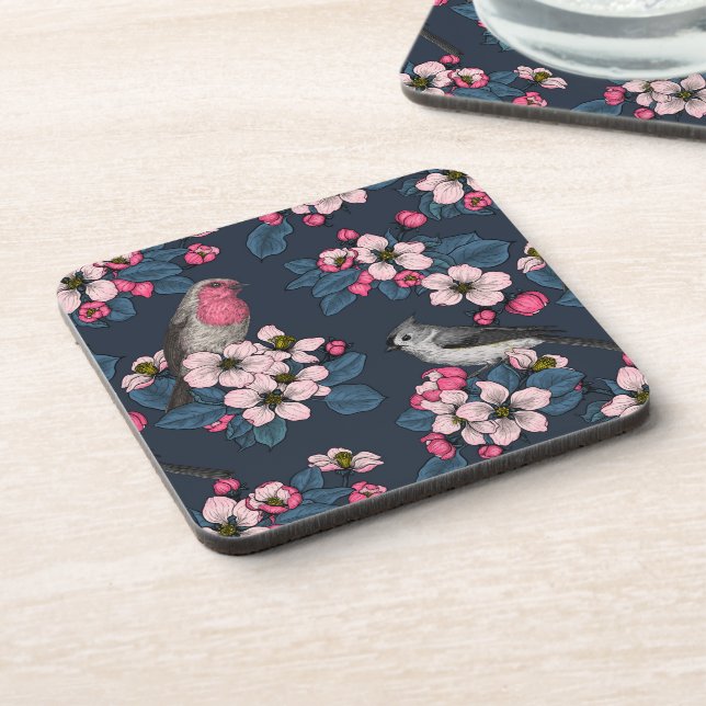 Birds and Blossoms Beverage Coaster (Left Side)