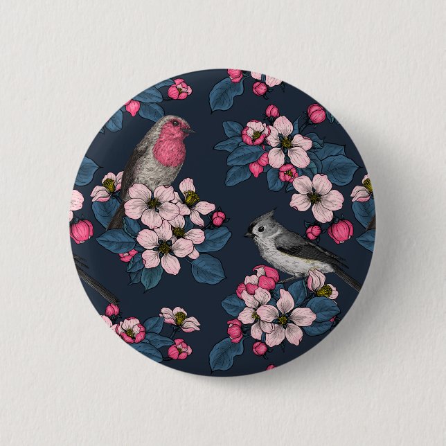 Birds and Blossoms Button (Front)