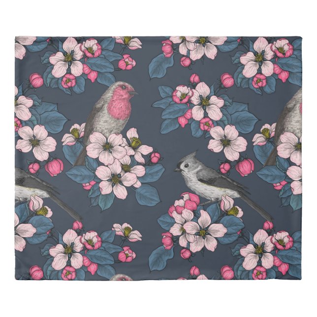 Birds and Blossoms Duvet Cover (Front)