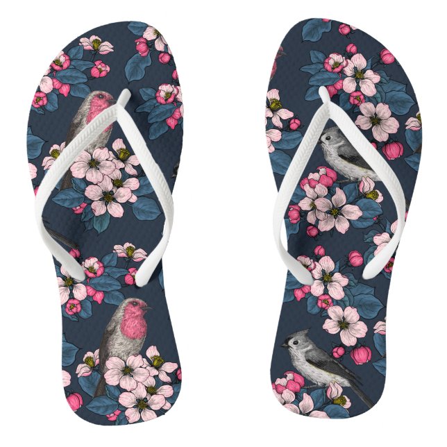 Birds and Blossoms Flip Flops (Footbed)