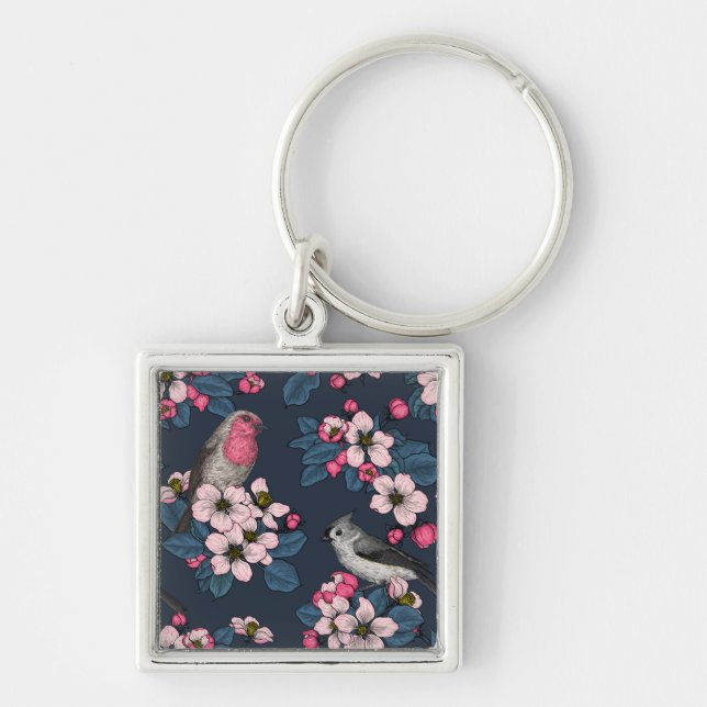 Birds and Blossoms Keychain (Front)