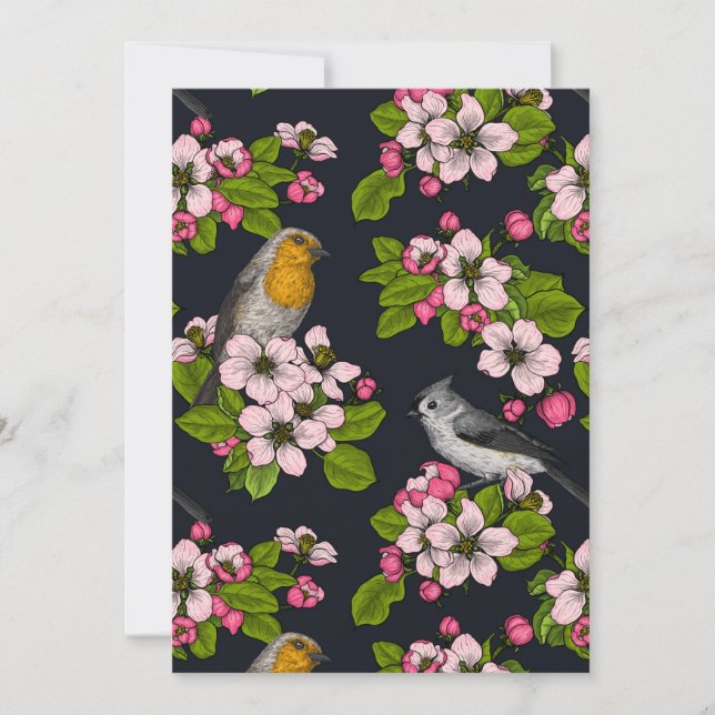 Birds and Blossoms on black (Front)