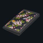 Birds and Blossoms on black Trifold Wallet<br><div class="desc">Hand- painted apple blossom and birds.</div>