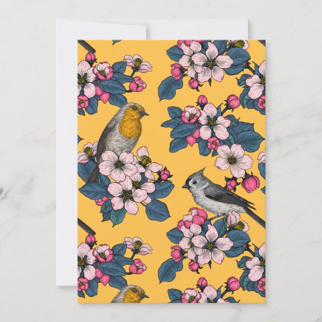 Birds and Blossoms on yellow (Front)