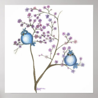 Birds and Blossoms (Small poster) Poster