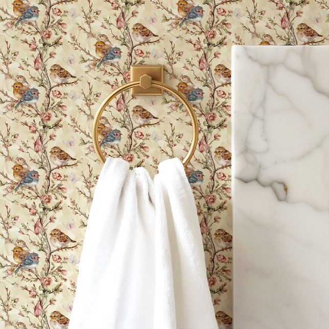 Birds and Branches on Cream Wallpaper (Creator Uploaded)