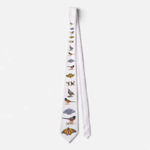 BIRDS AND BUTTERFLIES NECK TIE