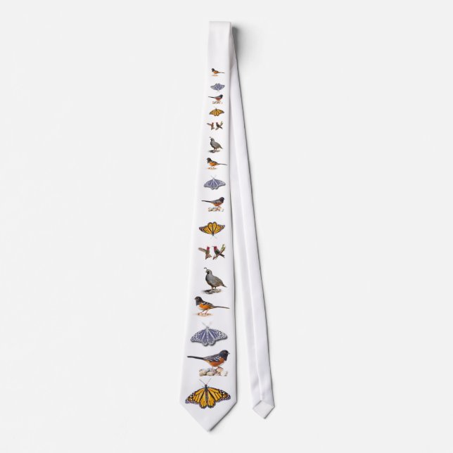 BIRDS AND BUTTERFLIES NECK TIE (Front)