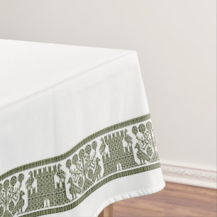 Birds and Castles Tablecloth, 52"x70" Tablecloth