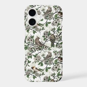 Birds and cherry blossom on white iPhone 17 case