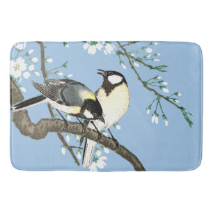 Birds and Cherry Blossoms Ohara Koson Bath Mat