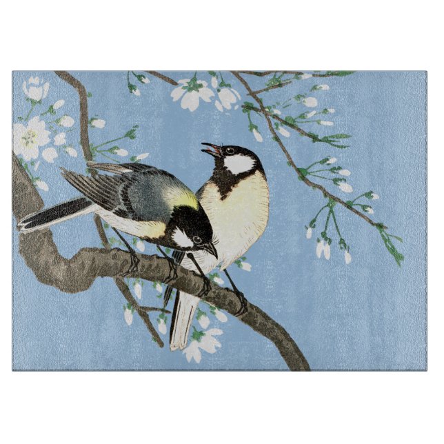 Birds and Cherry Blossoms Ohara Koson Cutting Board (Front)