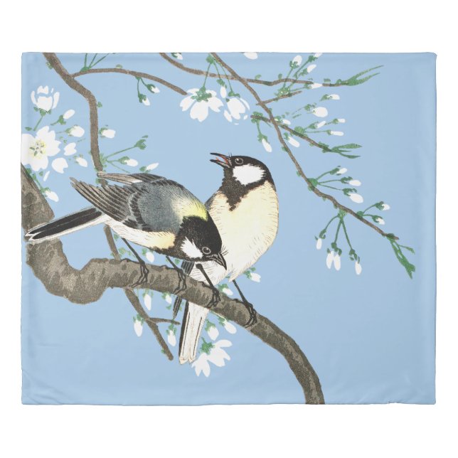 Birds and Cherry Blossoms Ohara Koson Duvet Cover (Front)