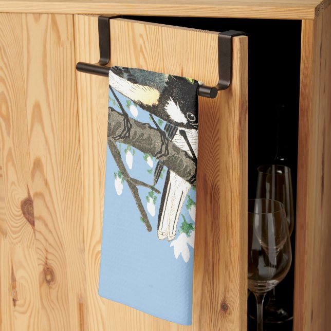 Birds and Cherry Blossoms Ohara Koson Kitchen Towel (Thirds Fold)