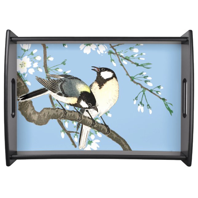 Birds and Cherry Blossoms Ohara Koson Serving Tray (Front)