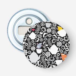 Birds and cups pattern bottle opener