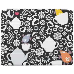 Birds and cups pattern iPad smart cover