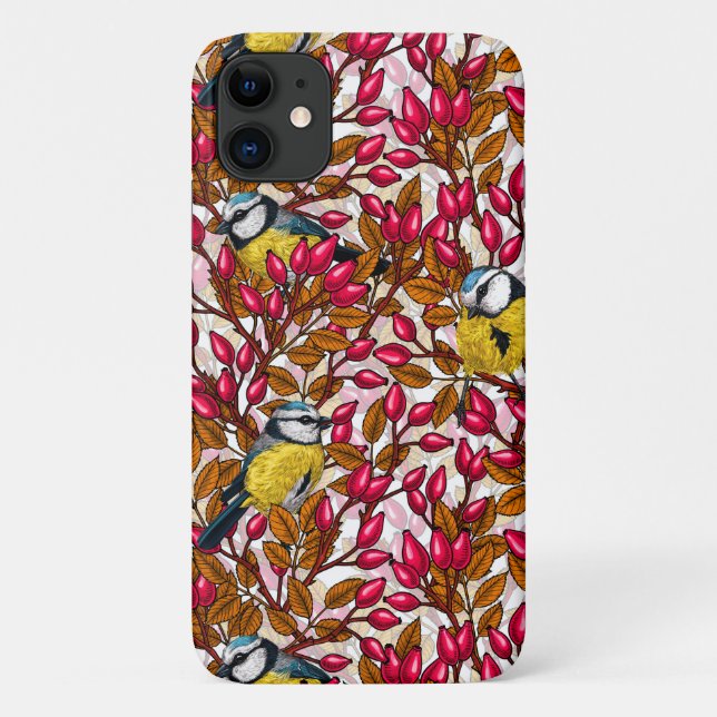 Birds and dog rose hips Case-Mate iPhone case (Back)