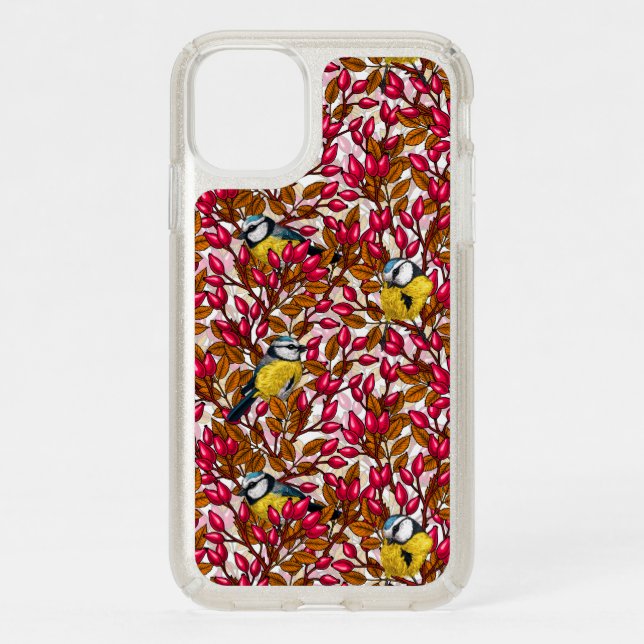 Birds and dog rose hips speck iPhone 11 case (Front)