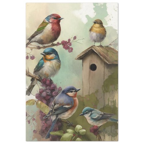 Birds and Flowers Ephemera Design Series 11 Tissue Paper