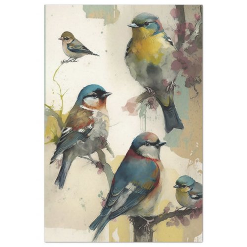 Birds and Flowers Ephemera Design Series 16 Tissue Paper