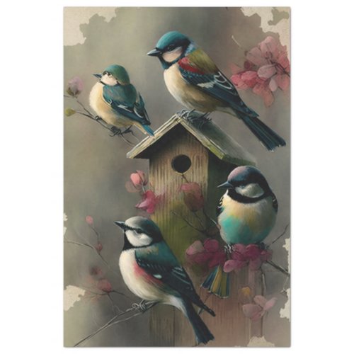 Birds and Flowers Ephemera Design Series 18 Tissue Paper