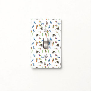 Birds and flowers light switch cover