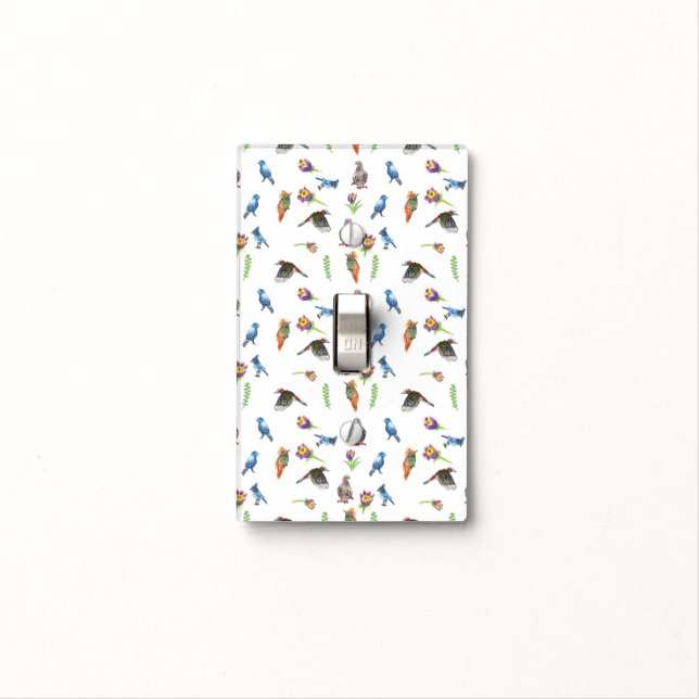 Birds and flowers light switch cover (In Situ)