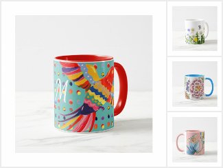 Birds and Flowers Mugs and Drinkware Collection