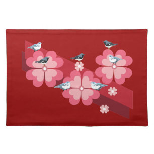 Birds and flowers placemat