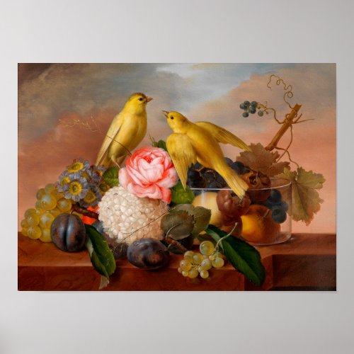 Birds and Flowers Poster