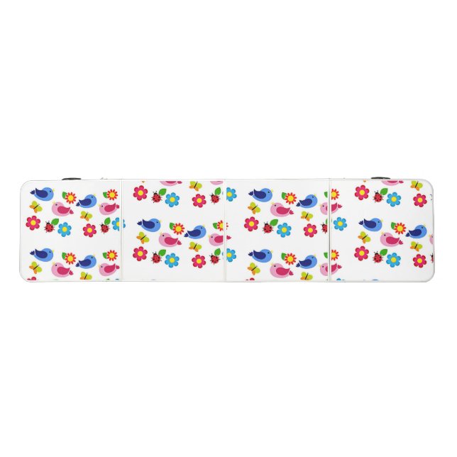 Birds and flowers spring time beer pong table (Top)