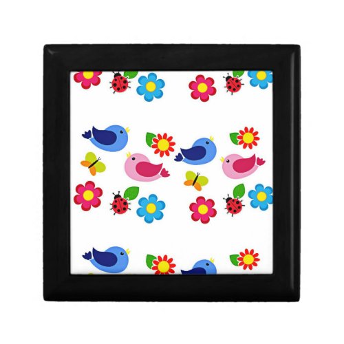 Birds and flowers spring time gift box